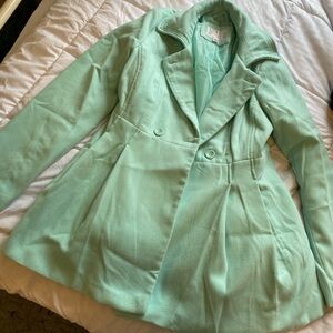 Elle Mint Green Pea Coat Kids
